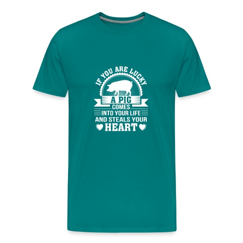 Mini Pig Comes Your Life Steals Heart - Men's Premium T-Shirt