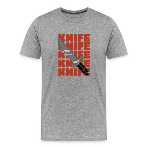Knife - Design with repeated text and a Knife - Men's Premium T-Shirt