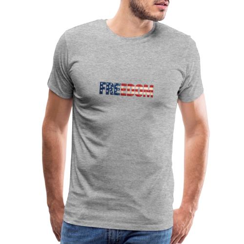 Freedom American Flag Distressed Patriotic Shirt - Men's Premium T-Shirt