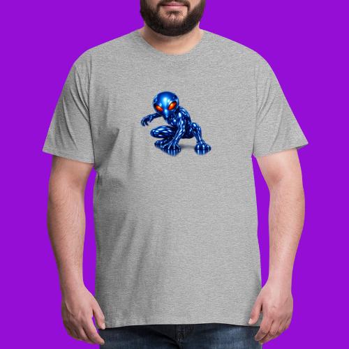Blue Alien Crouch - Men's Premium T-Shirt