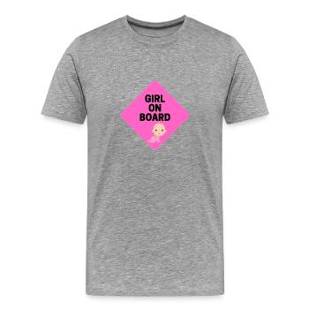 Girl on board wanting to go out - Men's Premium T-Shirt - heather gray - Front - Liam (192cm)