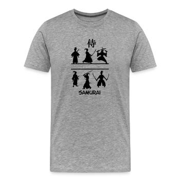 Samurai with swords - Men's Premium T-Shirt - heather gray - Front - Liam (192cm)
