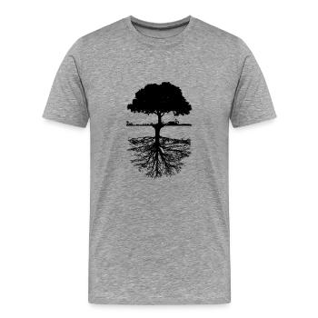 Tree - Men's Premium T-Shirt - heather gray - Front - Liam (192cm)