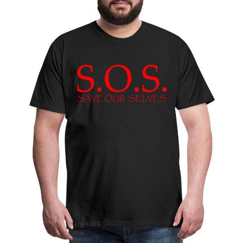 sos no emotion red - Men's Premium T-Shirt
