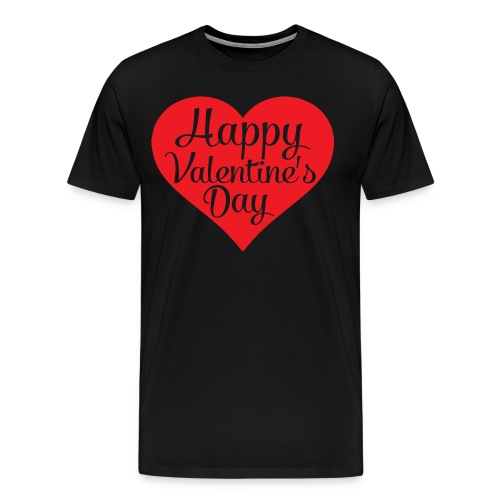 Happy Valentine s Day Heart T shirts and Cute Font - Men's Premium T-Shirt