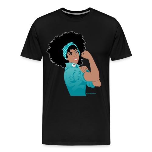 GlobalCouture WeCanDoIt TEAL Girl RGB png - Men's Premium T-Shirt