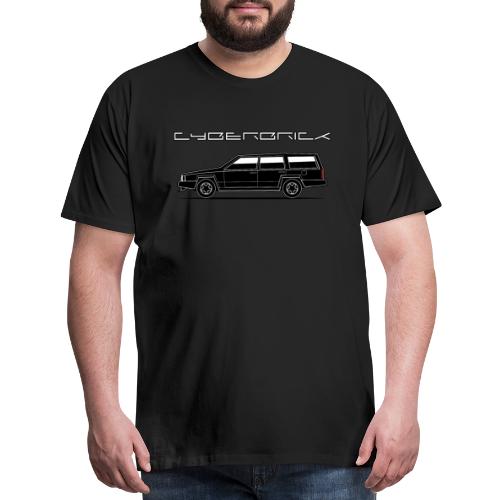 Cyberbrick Future Electric Wagon Black Outlines - Men's Premium T-Shirt