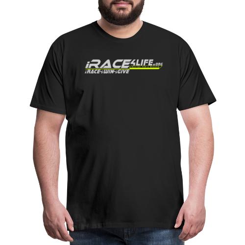 iRace4Life.org Gray Logo w/ iRace-iWin-iGive! - Men's Premium T-Shirt