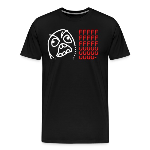 RageGuy FFFFF UUUUU meme (White & Red on Black) - Men's Premium T-Shirt
