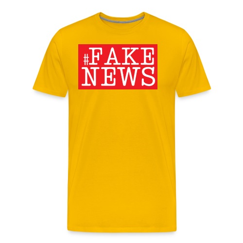 FAKE NEWS Red Box Logo - Men's Premium T-Shirt