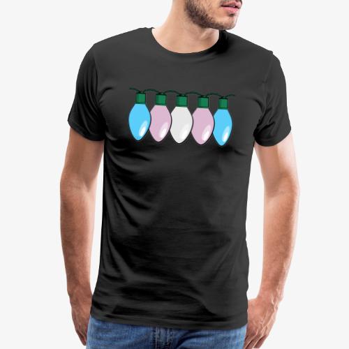 Transgender Pride Flag Christmas Lights - Men's Premium T-Shirt