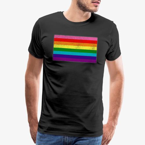 Distressed Original LGBT Gay Pride Flag - Men's Premium T-Shirt