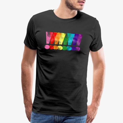Distressed Gilbert Baker LGBT Pride Exclamation - Men's Premium T-Shirt