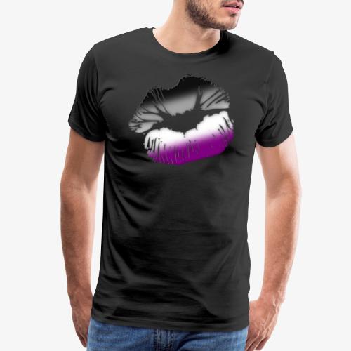 Asexual Pride Big Kissing Lips - Men's Premium T-Shirt