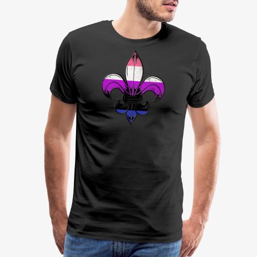 Genderfluid Pride Flag Fleur de Lis TShirt - Men's Premium T-Shirt