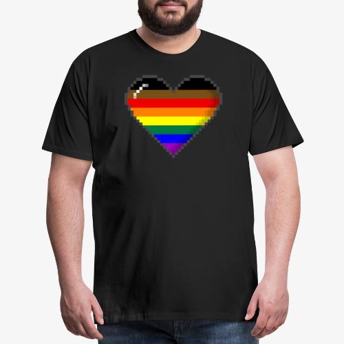 Philly LGBTQ Pride 8Bit Pixel Heart - Men's Premium T-Shirt