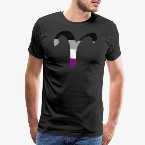Asexual Aries Pride Flag Zodiac Sign - Men's Premium T-Shirt