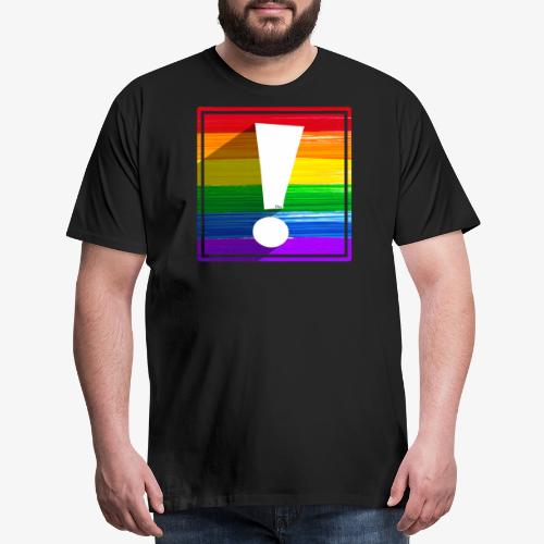 LGBTQ Pride Flag Exclamation Point Shadow - Men's Premium T-Shirt
