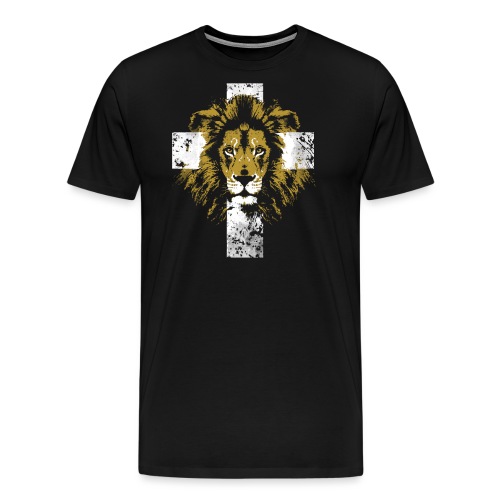 Lion of Judah Cross - Men's Premium T-Shirt