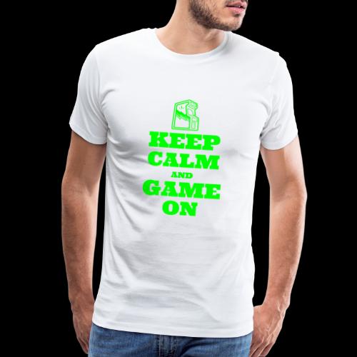 Keep Calm and Game On | Retro Gamer Arcade - Men's Premium T-Shirt