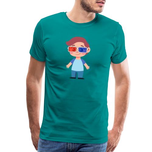 Boy with eye 3D glasses - Men's Premium T-Shirt