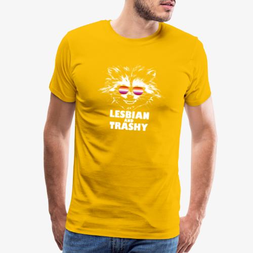 Lesbian and Trashy Raccoon Sunglasses Lesbian - Men's Premium T-Shirt