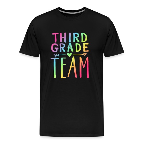 Third Grade Team Neon Rainbow Teacher T-Shirts - Men's Premium T-Shirt