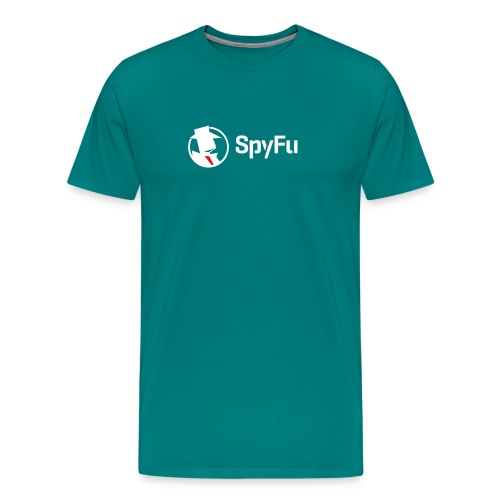 SpyFu Logo Horiz White - Men's Premium T-Shirt