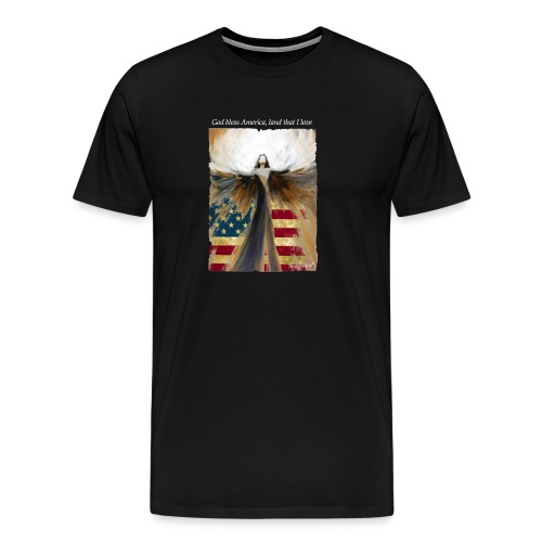 God bless America Angel_Strong color_white type - Men's Premium T-Shirt