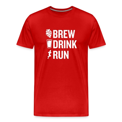 Brew Drink Run Square Logo - Men's Premium T-Shirt