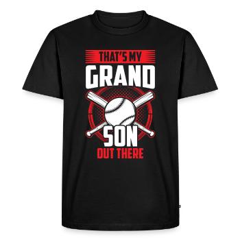 That's My Grandson Out There Baseball Sports Hobby - Men's Premium T-Shirt - black - Front - Nico (187cm)