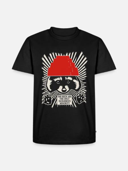 Raccoon DEVO Hat Poster – Bold Political Art Print - Men's Premium T-Shirt - black