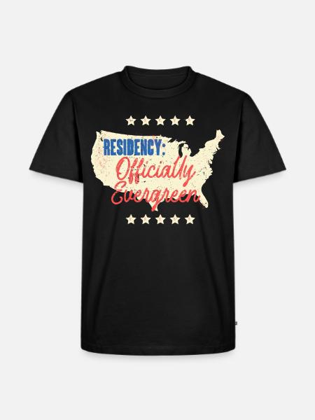 Green Card Residency Officially Evergreen - Men's Premium T-Shirt - black