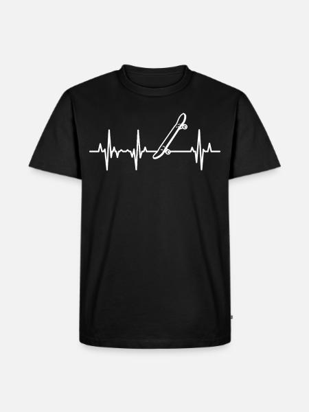 Skateboard ECG Heartline - Men's Premium T-Shirt - black
