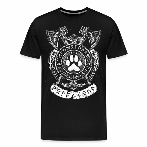 Wolf Soul - paw claw horns axes runes gift ideas - Men's Premium T-Shirt
