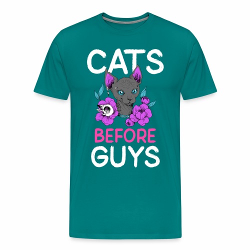punk cats before guys heart anti valentines day - Men's Premium T-Shirt