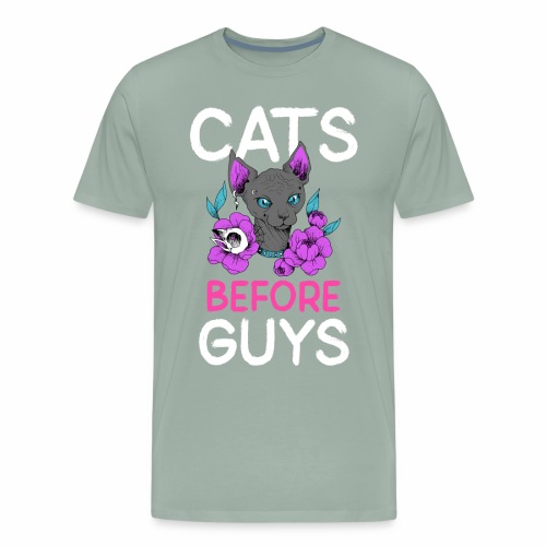 punk cats before guys heart anti valentines day - Men's Premium T-Shirt