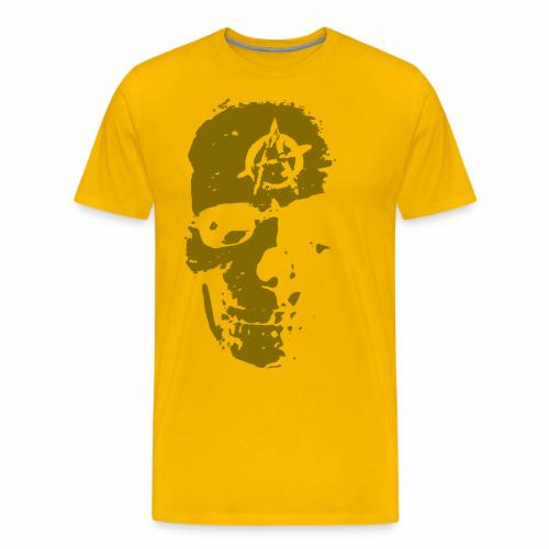 Anarchy Skull Gold Grunge Splatter Dots Gift Ideas - Men's Premium T-Shirt