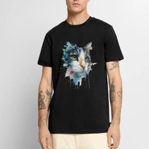 Watercolor cat face - Men's Premium T-Shirt