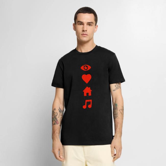 I Love House Music red