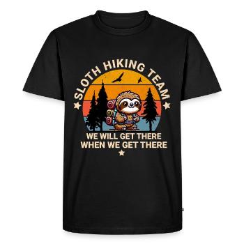 Sloth Hiking Team We Will Get There When We Get - Men's Premium T-Shirt - black - Front - Nico (187cm)