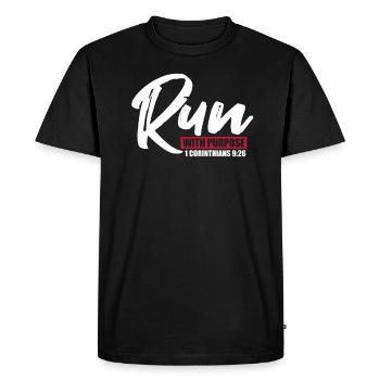 Run With Purpose 1 Corinthians 9:26 Christian - Men's Premium T-Shirt - black - Front - Nico (187cm)