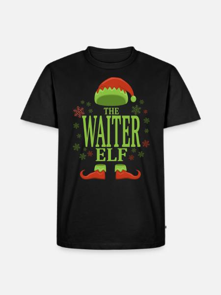 Waiter Christmas Elf - Men's Premium T-Shirt - black