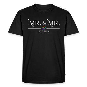 Mr. & Mr. Est. 2023 - Gay Bachelor Party Gay - Men's Premium T-Shirt - black - Front - Nico (187cm)