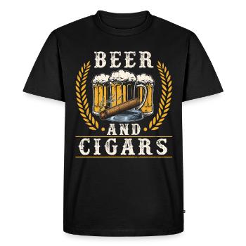 Men Beer Cigar Smoker Drinker - Men's Premium T-Shirt - black - Front - Nico (187cm)