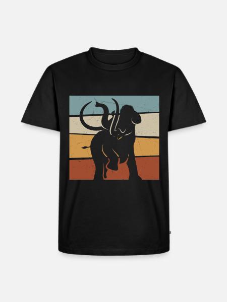 Retro Mammoth Prehistoric Elephant - Men's Premium T-Shirt - black