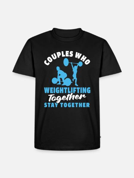 Weightlifting Weightlifter Couple - Men's Premium T-Shirt - black