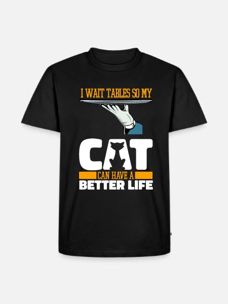 Waiter Waitress Cat - Men's Premium T-Shirt - black