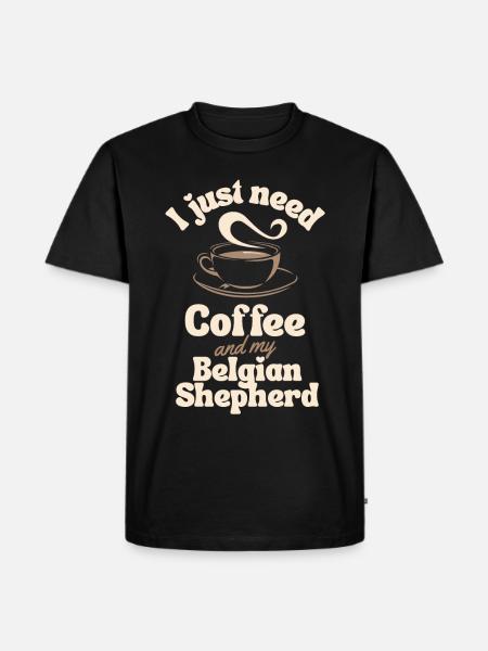 Coffee Belgian-shepherd lover - Men's Premium T-Shirt - black