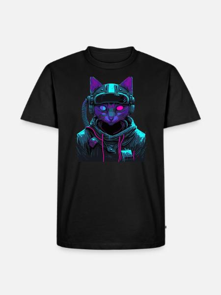 BLUE CAT !! - Men's Premium T-Shirt - black